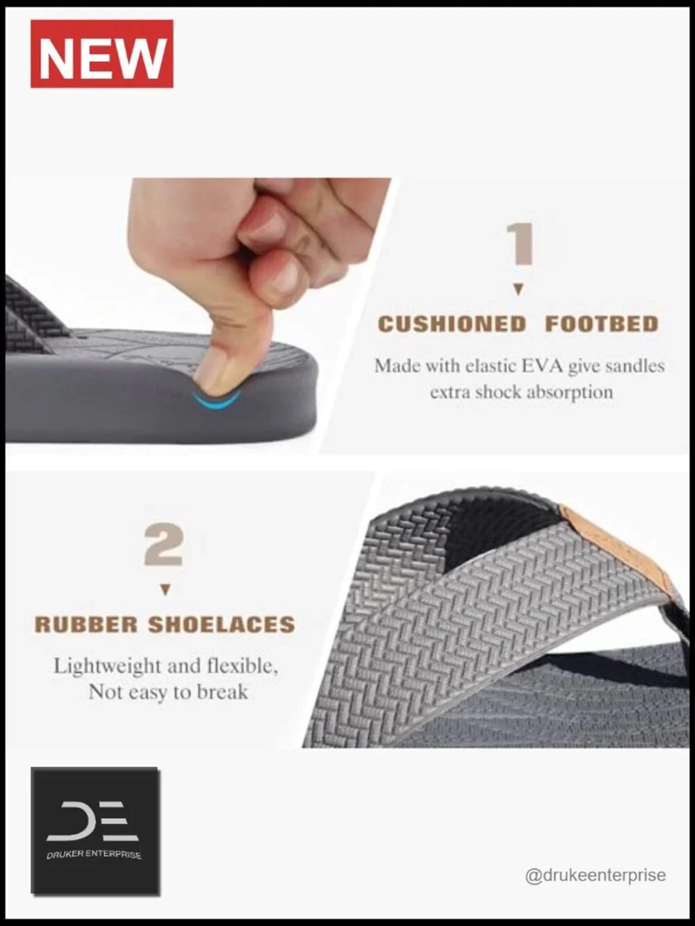 Mens Flip Flops Arch Support Comfortable Summer Beach Thong Sandals Yoga Foam